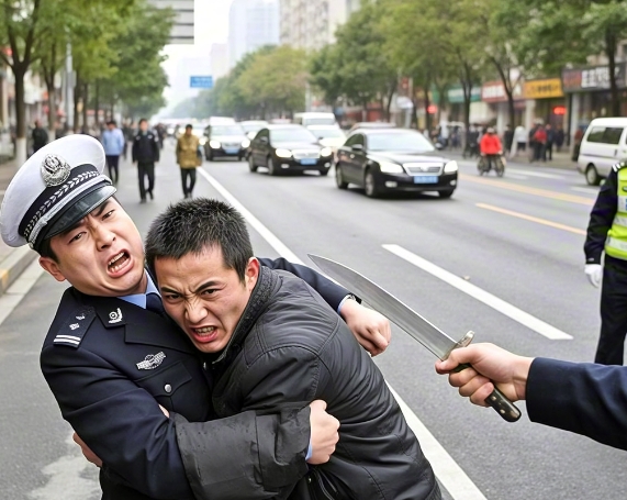 拿刀袭击交警将其砍伤如何处理