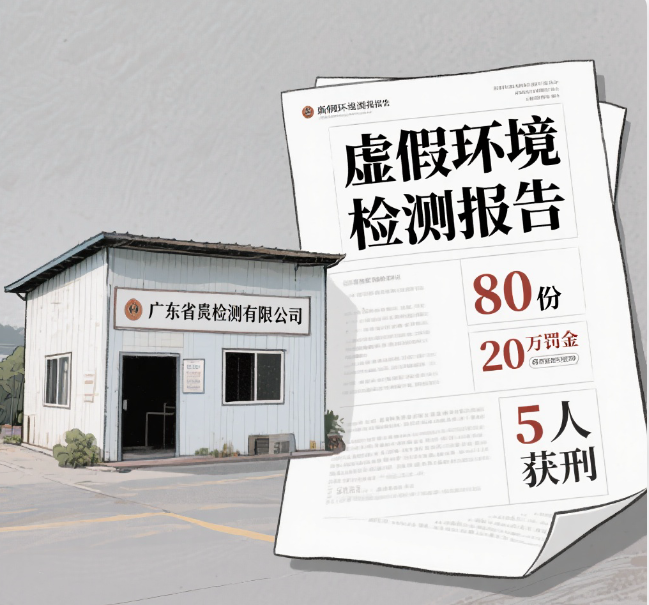 为牟利出具 80 份虚假环境检测报告!广东某检测公司被判罚金 20 万,5 责任人获刑!