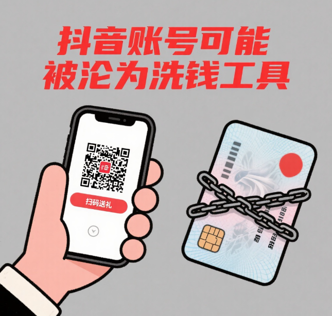 扫码送礼“被开户”！你的抖音账号可能被沦为洗钱工具