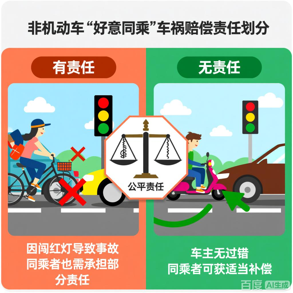非机动车“好意同乘”出车祸，赔偿责任如何划分？