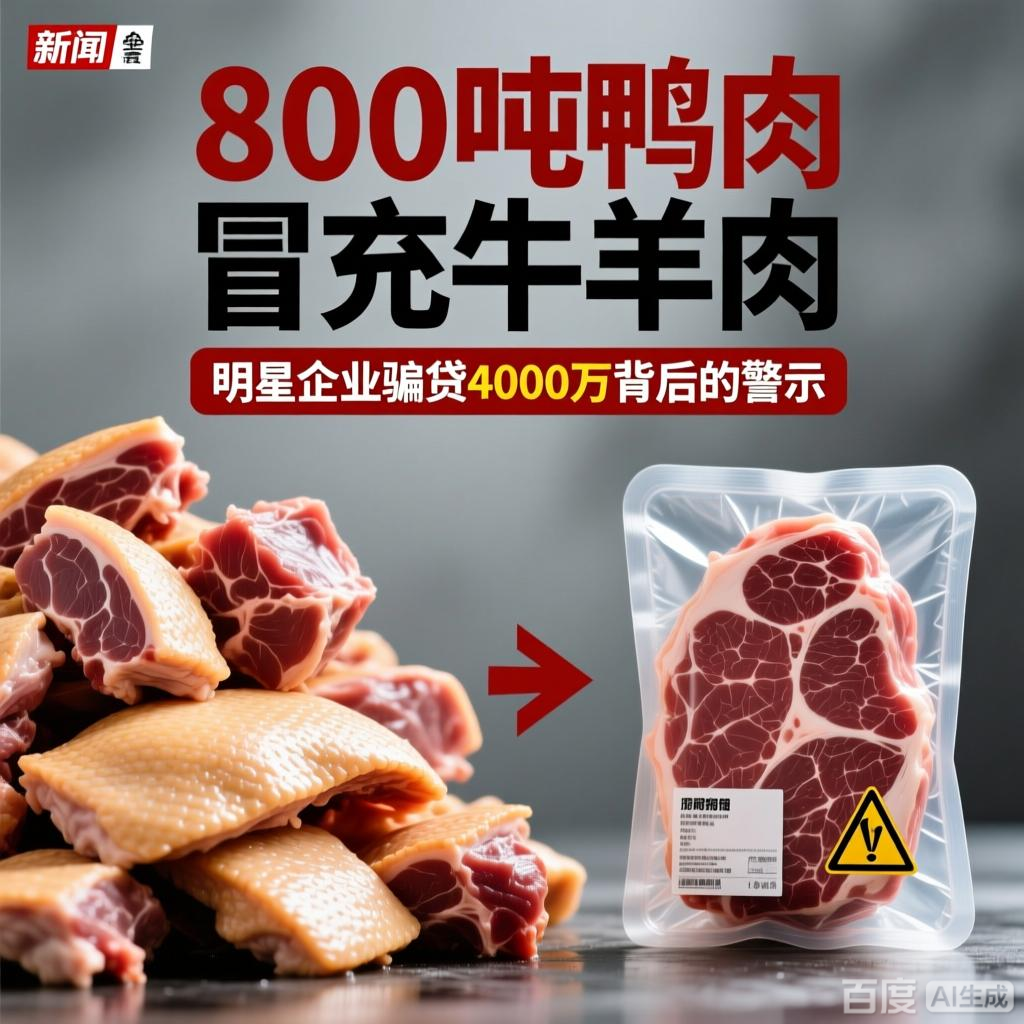800吨鸭肉冒充牛羊肉，明星企业骗贷4000万背后的警示！