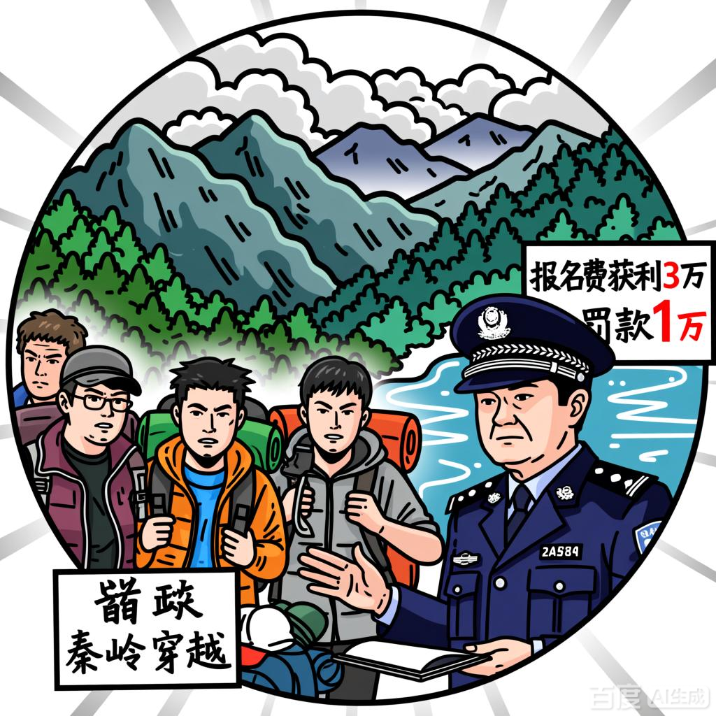 个人组织非法穿越秦岭受罚，报名费获利3万罚1万