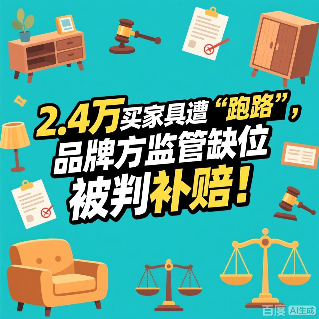 2.4万买家具遭 “跑路”,品牌方监管缺位被判补赔!