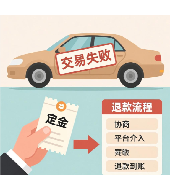 二手车网上交易失败，定金该怎么退
