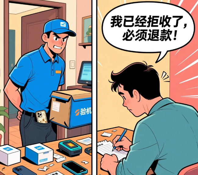 快递员验机时趁机调包，事后拒收退款，算消费纠纷还是盗窃犯罪？