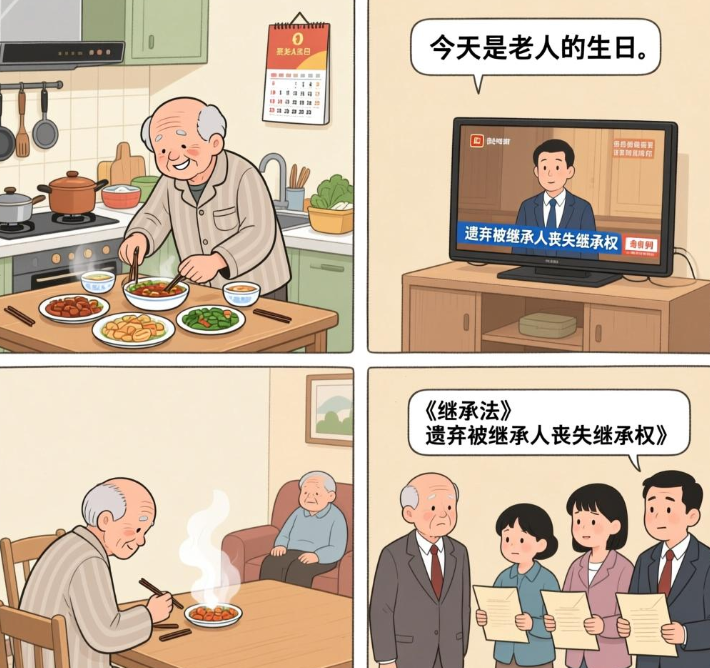 子女长期不尽赡养义务，依法构成遗弃，丧失继承权！