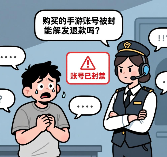 购买的他人手游账号被封后，能否要求解封并退回充值款？