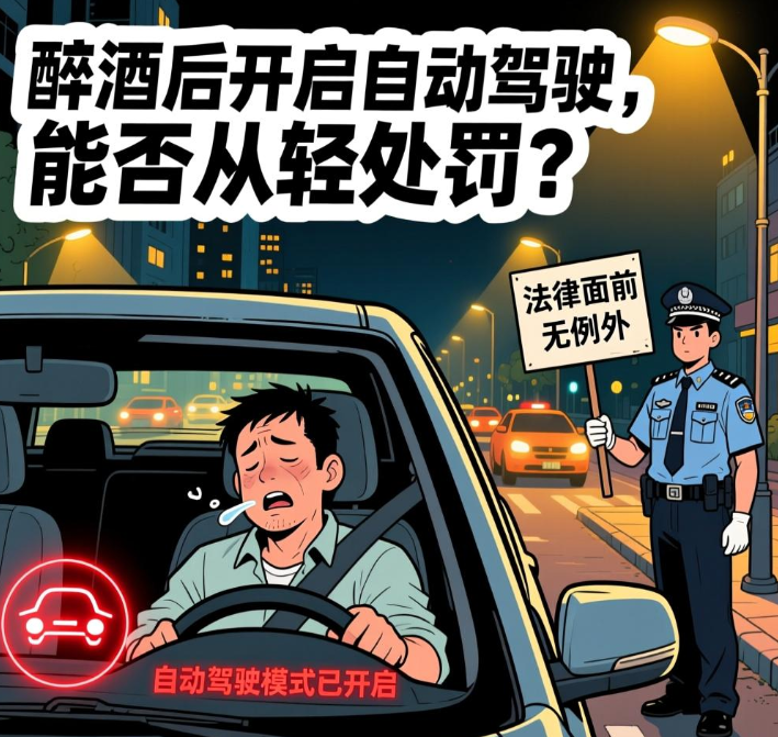 醉酒后开启自动驾驶，能否从轻处罚？
