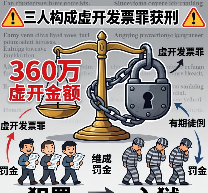 无实际交易虚开增值税普通发票 360 万，三人构成虚开发票罪获刑！