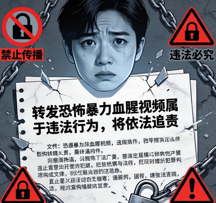 转发恐怖暴力血腥视频，构成犯罪！
