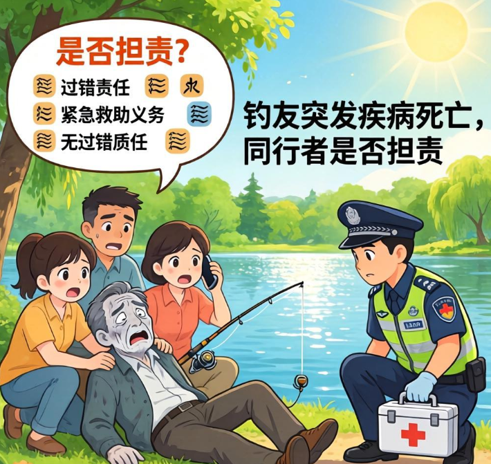 钓友突发疾病死亡，同行者是否担责？