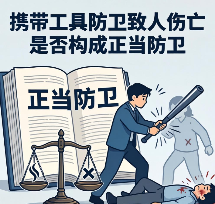 携带工具防卫致人伤亡，是否构成正当防卫？