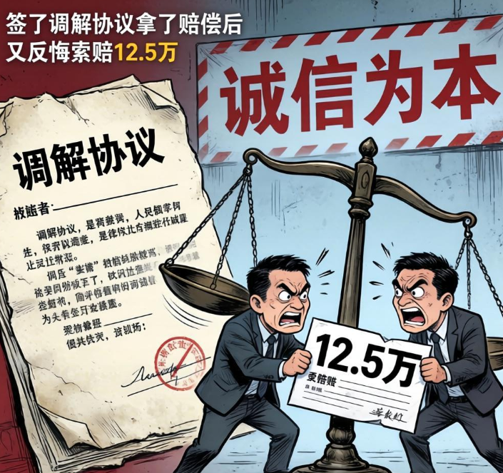 签了调解协议拿了赔偿，又反悔索赔 12.5 万？