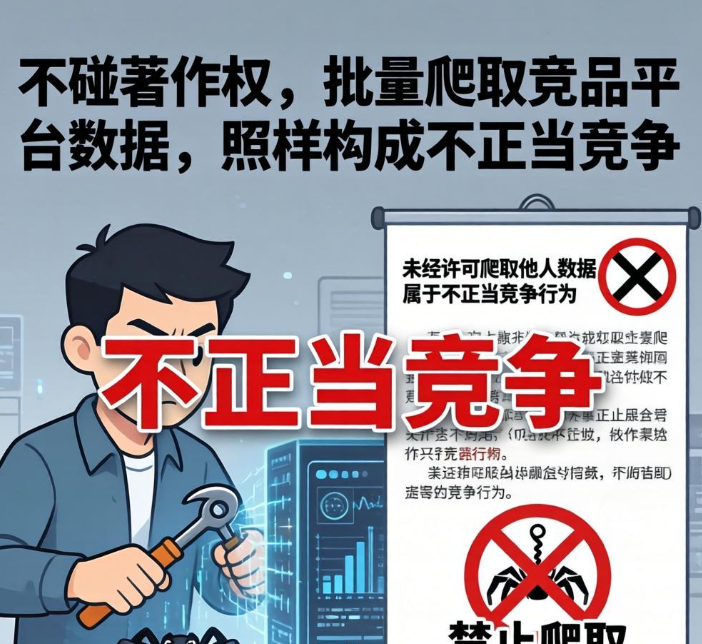 不碰著作权，批量爬取竞品平台数据，照样构成不正当竞争！