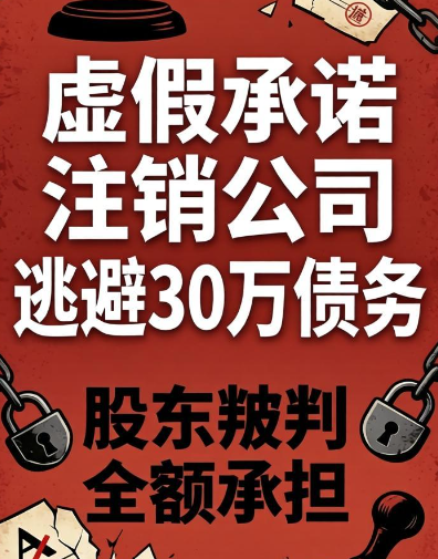 虚假承诺注销公司，想逃避 30 万债务？股东被判全额承担！