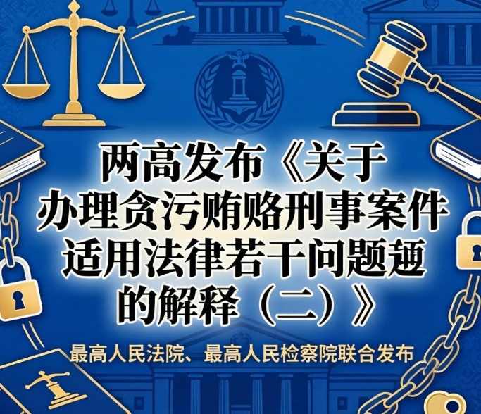 “两高”发布《关于办理贪污贿赂刑事案件适用法律若干问题的解释（二）》