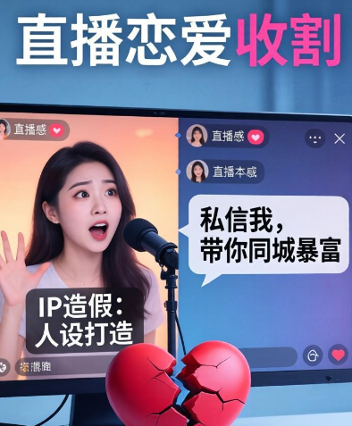 IP 造假 + 同城引流 + 话术 PUA！直播恋爱式收割曝光，直播间的温柔都是剧本！