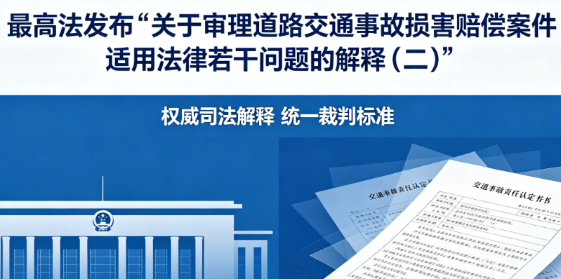 最高法发布《关于审理道路交通事故损害赔偿案件适用法律若干问题的解释（二）》